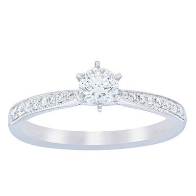 18ct White Gold .30ct Diamond Zenith Ring-Ring-Walker & Hall