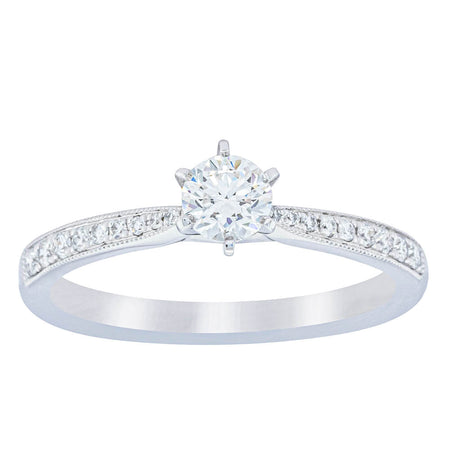 18ct White Gold .30ct Diamond Zenith Ring-Ring-Walker & Hall