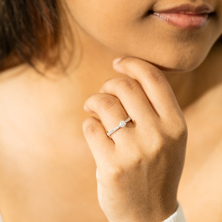 18ct White Gold .30ct Diamond Zenith Ring-Ring-Walker & Hall