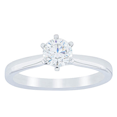 18ct White Gold .50ct Diamond Capri Ring-Ring-Walker & Hall