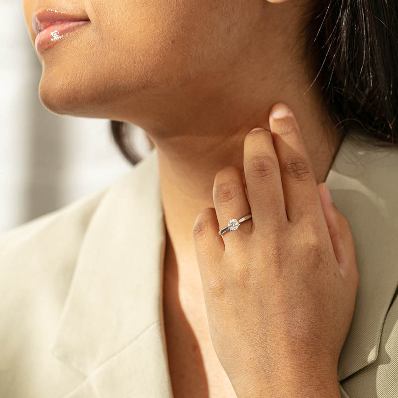 18ct White Gold .50ct Diamond Capri Ring-Ring-Walker & Hall