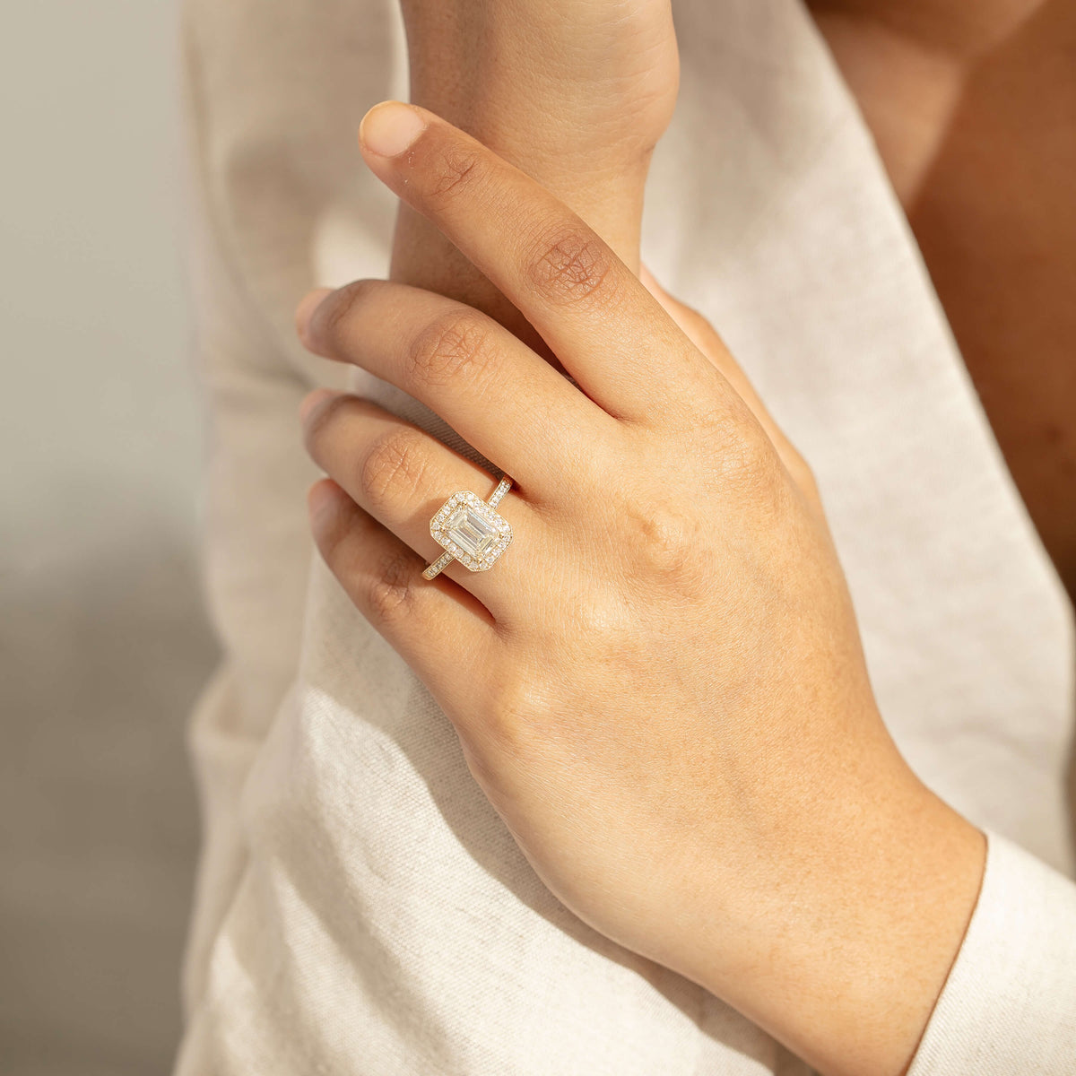 Model wearing Diamond Aria Ring