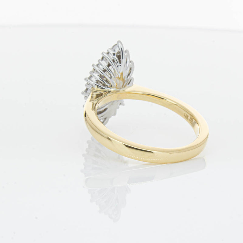 18ct Yellow Gold .90ct Marquise Cut Diamond Belle Ring-Ring-Walker & Hall