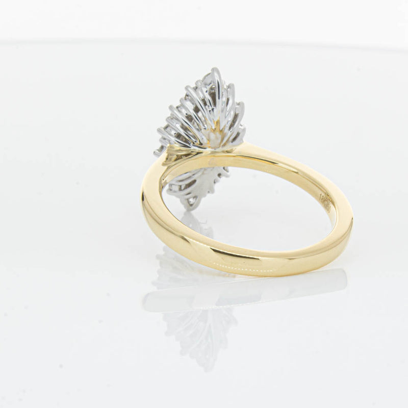 18ct Yellow Gold .90ct Marquise Cut Diamond Belle Ring-Ring-Walker & Hall