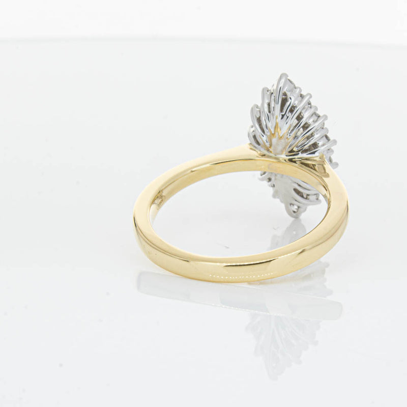 18ct Yellow Gold .90ct Marquise Cut Diamond Belle Ring-Ring-Walker & Hall