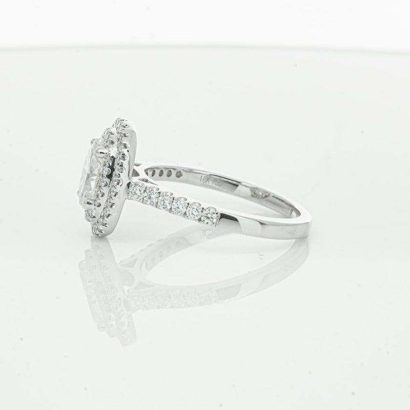 18ct White Gold .90ct Oval Cut Diamond Rosa Ring-Ring-Walker & Hall