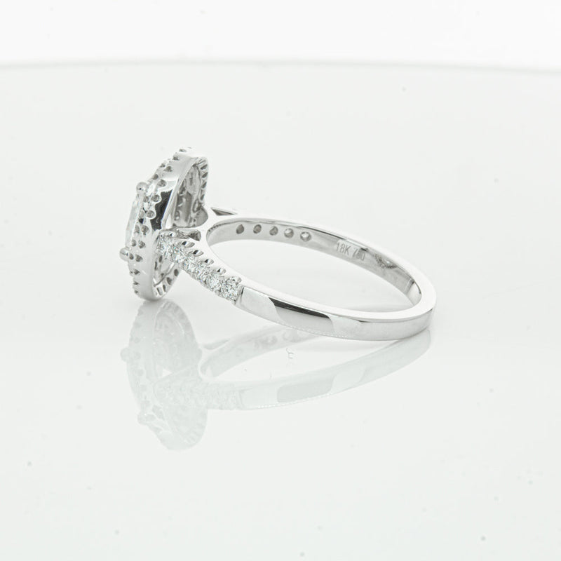 18ct White Gold .90ct Oval Cut Diamond Rosa Ring-Ring-Walker & Hall