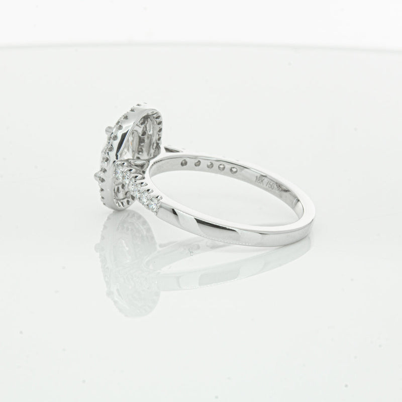 18ct White Gold .90ct Oval Cut Diamond Rosa Ring-Ring-Walker & Hall