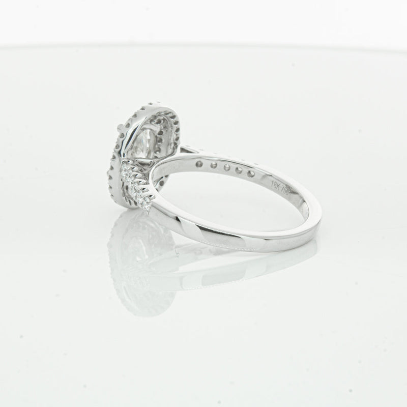 18ct White Gold .90ct Oval Cut Diamond Rosa Ring-Ring-Walker & Hall