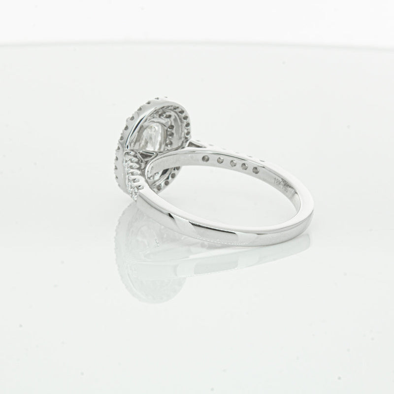 18ct White Gold .90ct Oval Cut Diamond Rosa Ring-Ring-Walker & Hall