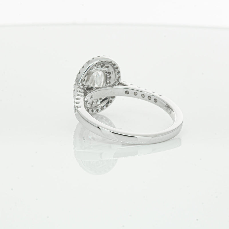 18ct White Gold .90ct Oval Cut Diamond Rosa Ring-Ring-Walker & Hall