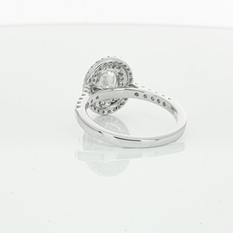 18ct White Gold .90ct Oval Cut Diamond Rosa Ring-Ring-Walker & Hall