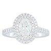 18ct White Gold .90ct Oval Cut Diamond Rosa Ring-Ring-Walker & Hall