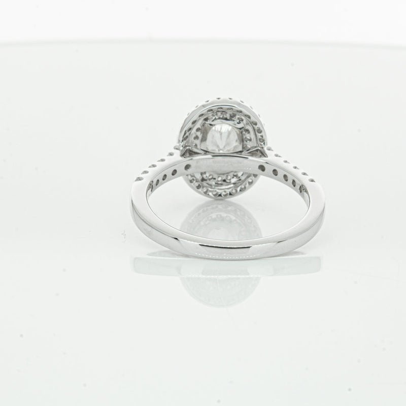 18ct White Gold .90ct Oval Cut Diamond Rosa Ring-Ring-Walker & Hall