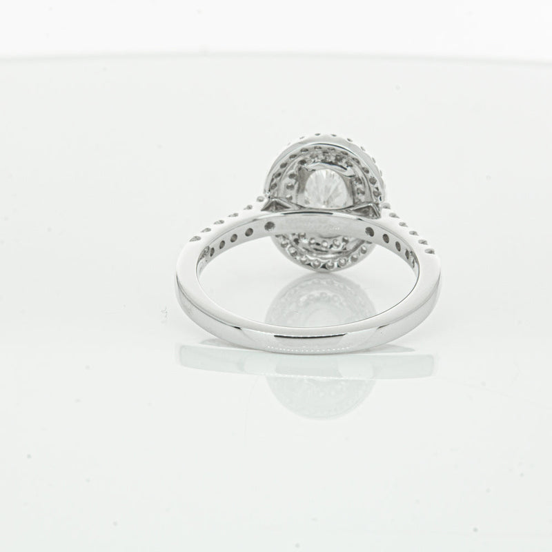 18ct White Gold .90ct Oval Cut Diamond Rosa Ring-Ring-Walker & Hall