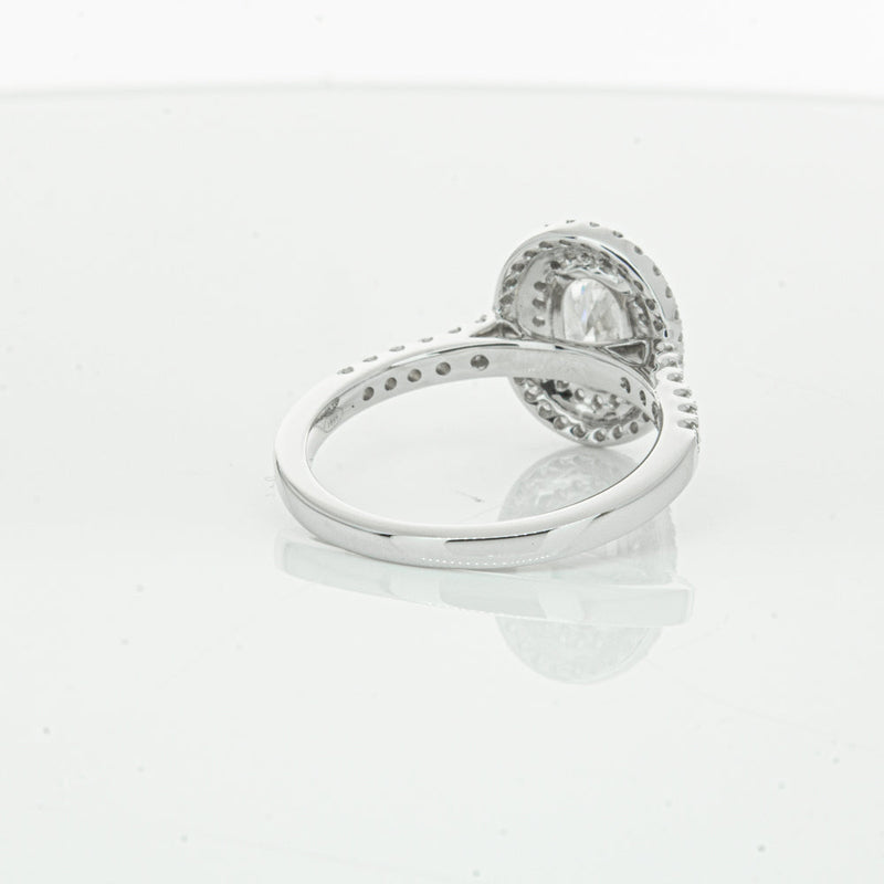 18ct White Gold .90ct Oval Cut Diamond Rosa Ring-Ring-Walker & Hall