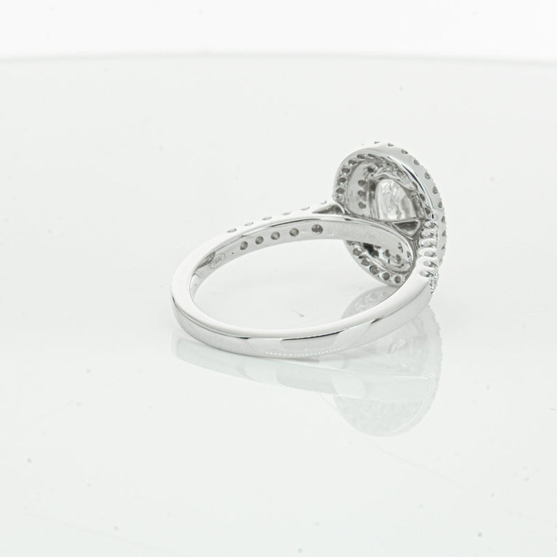 18ct White Gold .90ct Oval Cut Diamond Rosa Ring-Ring-Walker & Hall