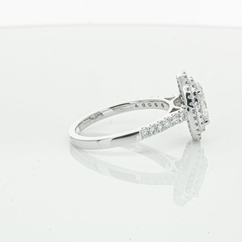 18ct White Gold .90ct Oval Cut Diamond Rosa Ring-Ring-Walker & Hall