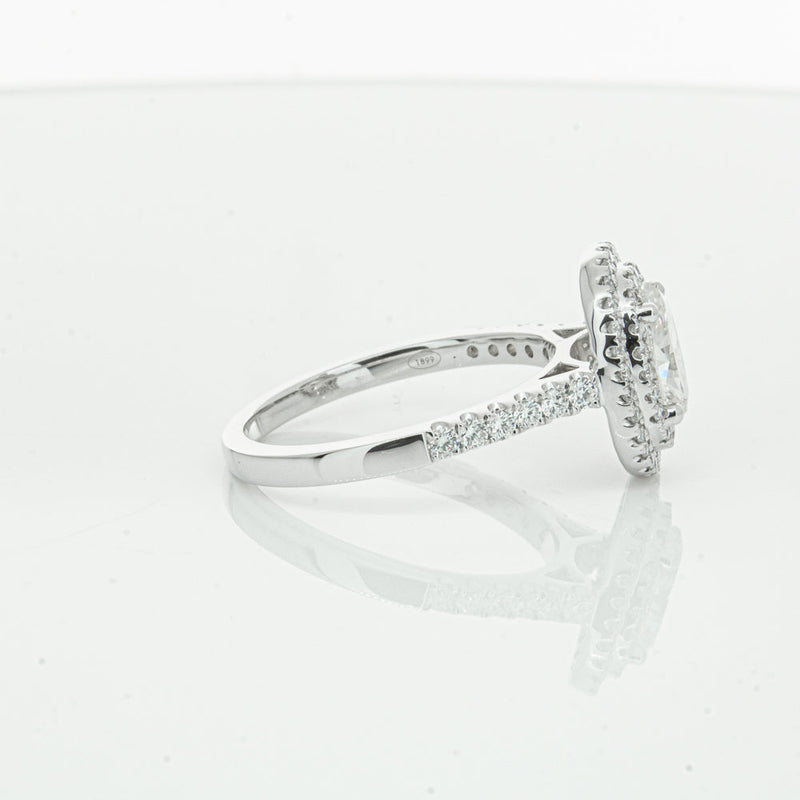 18ct White Gold .90ct Oval Cut Diamond Rosa Ring-Ring-Walker & Hall