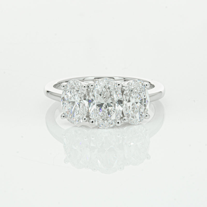 18ct White Gold Oval Cut Diamond Odyssey Ring-Ring-Walker & Hall