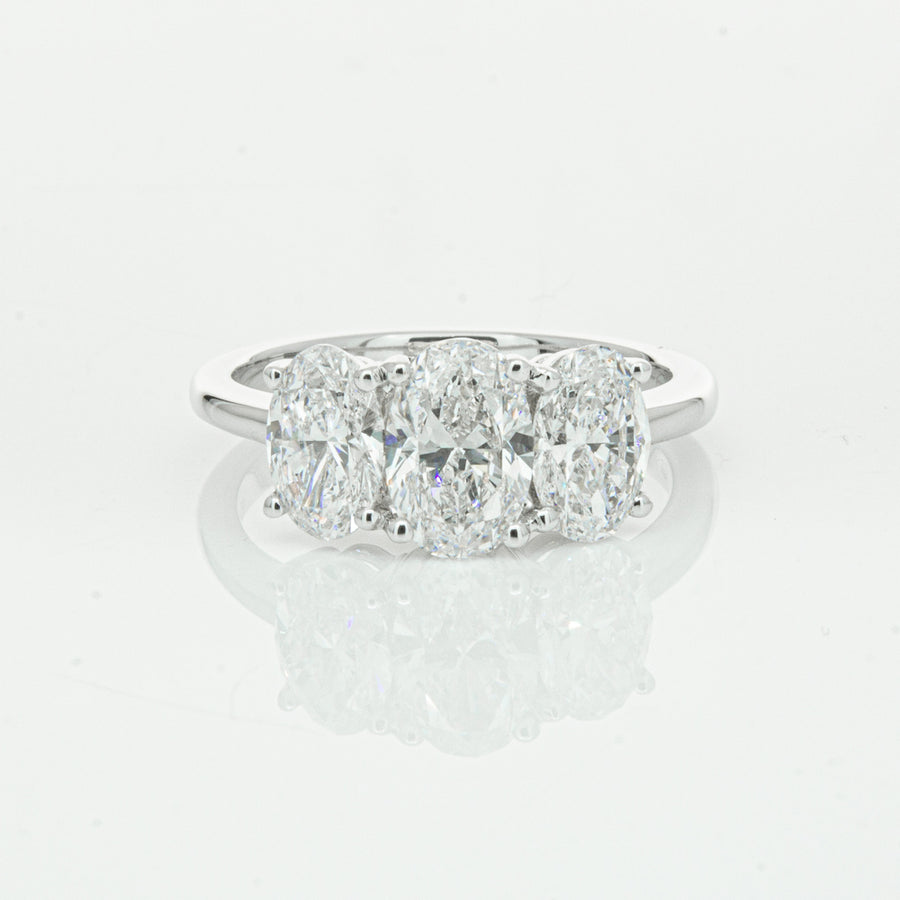 18ct White Gold Oval Cut Diamond Odyssey Ring-Ring-Walker & Hall