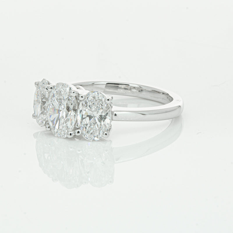 18ct White Gold Oval Cut Diamond Odyssey Ring-Ring-Walker & Hall