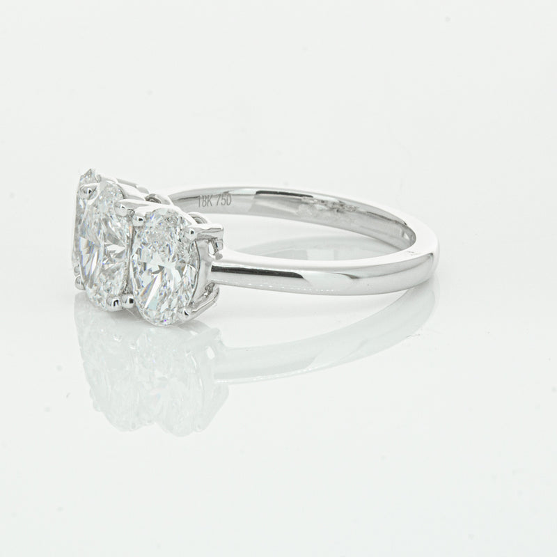 18ct White Gold Oval Cut Diamond Odyssey Ring-Ring-Walker & Hall