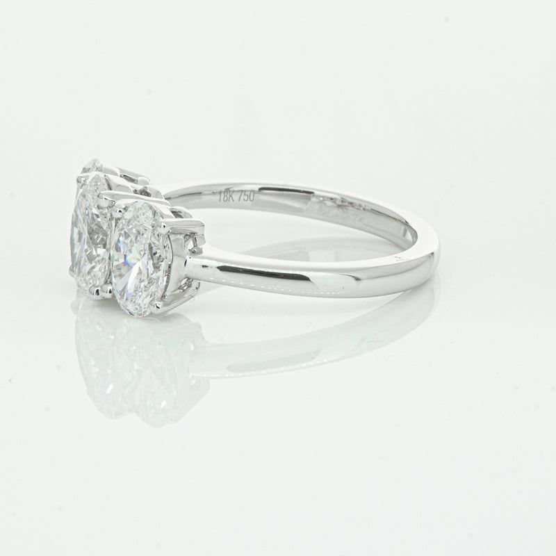 18ct White Gold Oval Cut Diamond Odyssey Ring-Ring-Walker & Hall