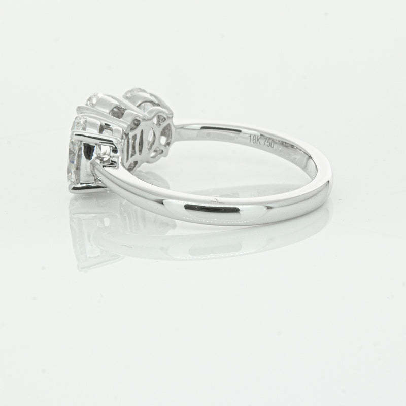 18ct White Gold Oval Cut Diamond Odyssey Ring-Ring-Walker & Hall