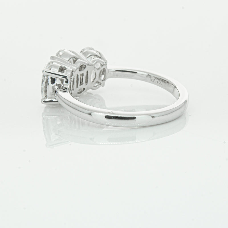 18ct White Gold Oval Cut Diamond Odyssey Ring-Ring-Walker & Hall