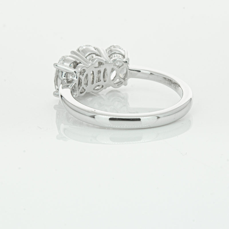 18ct White Gold Oval Cut Diamond Odyssey Ring-Ring-Walker & Hall