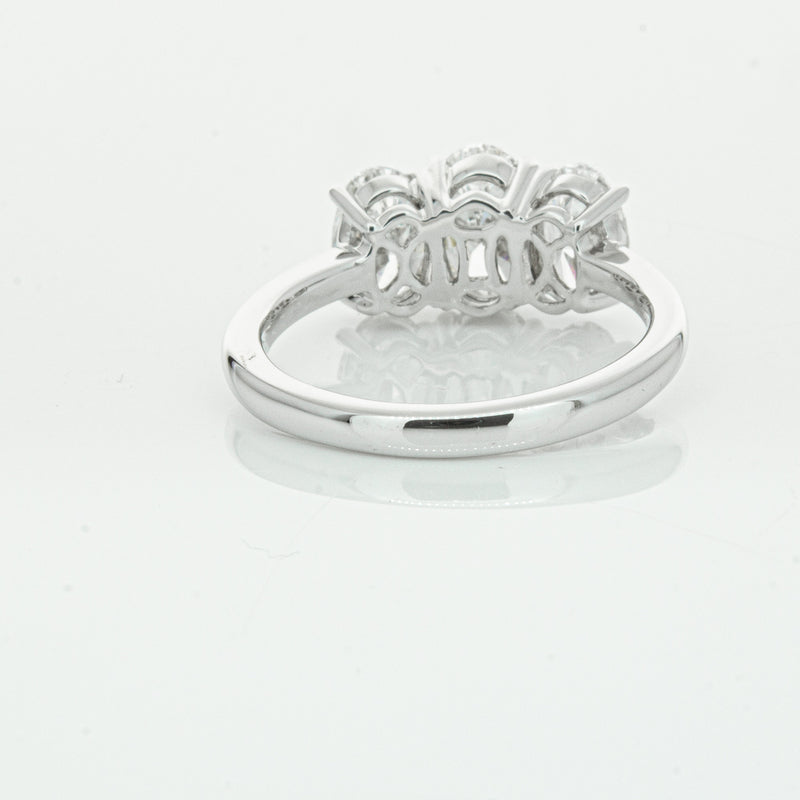 18ct White Gold Oval Cut Diamond Odyssey Ring-Ring-Walker & Hall