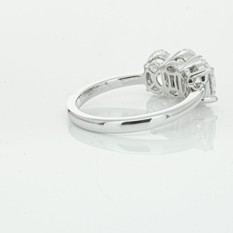 18ct White Gold Oval Cut Diamond Odyssey Ring-Ring-Walker & Hall