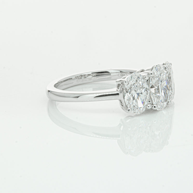 18ct White Gold Oval Cut Diamond Odyssey Ring-Ring-Walker & Hall