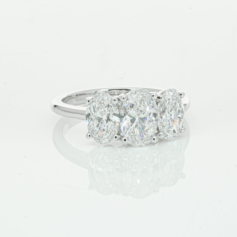 18ct White Gold Oval Cut Diamond Odyssey Ring-Ring-Walker & Hall