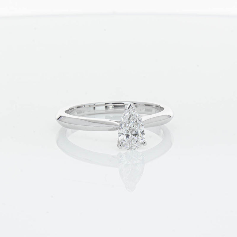 18ct White Gold .52ct Pear Cut Diamond Venetian Ring-Ring-Walker & Hall