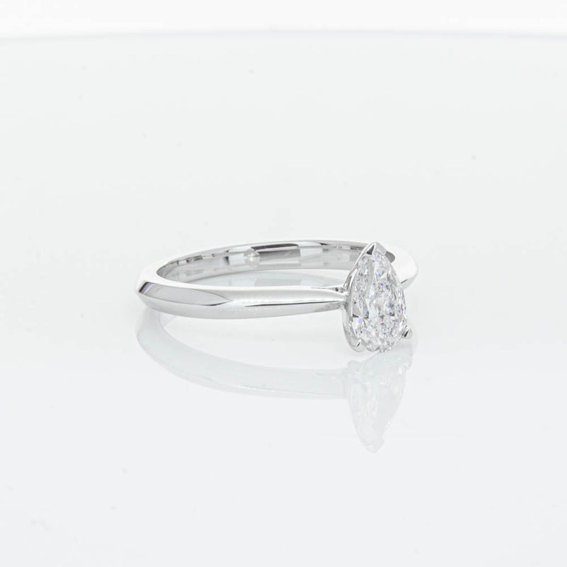 18ct White Gold .52ct Pear Cut Diamond Venetian Ring-Ring-Walker & Hall