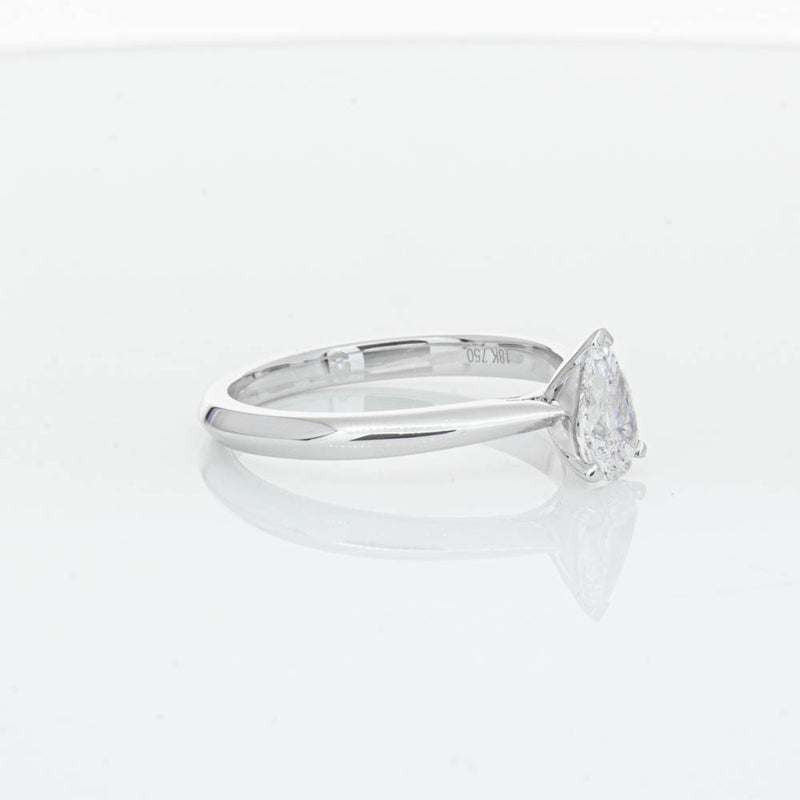18ct White Gold .52ct Pear Cut Diamond Venetian Ring-Ring-Walker & Hall