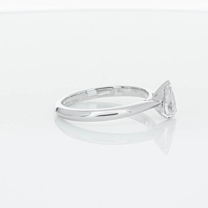 18ct White Gold .52ct Pear Cut Diamond Venetian Ring-Ring-Walker & Hall