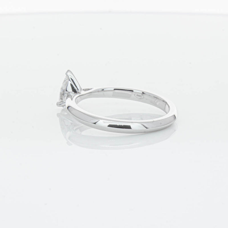 18ct White Gold .52ct Pear Cut Diamond Venetian Ring-Ring-Walker & Hall