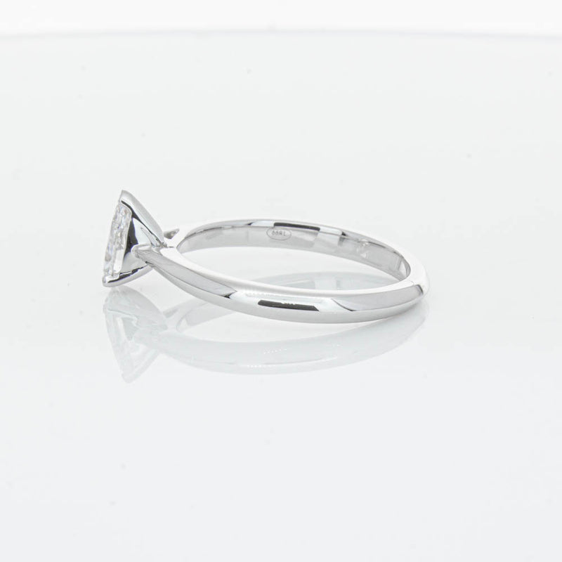 18ct White Gold .52ct Pear Cut Diamond Venetian Ring-Ring-Walker & Hall