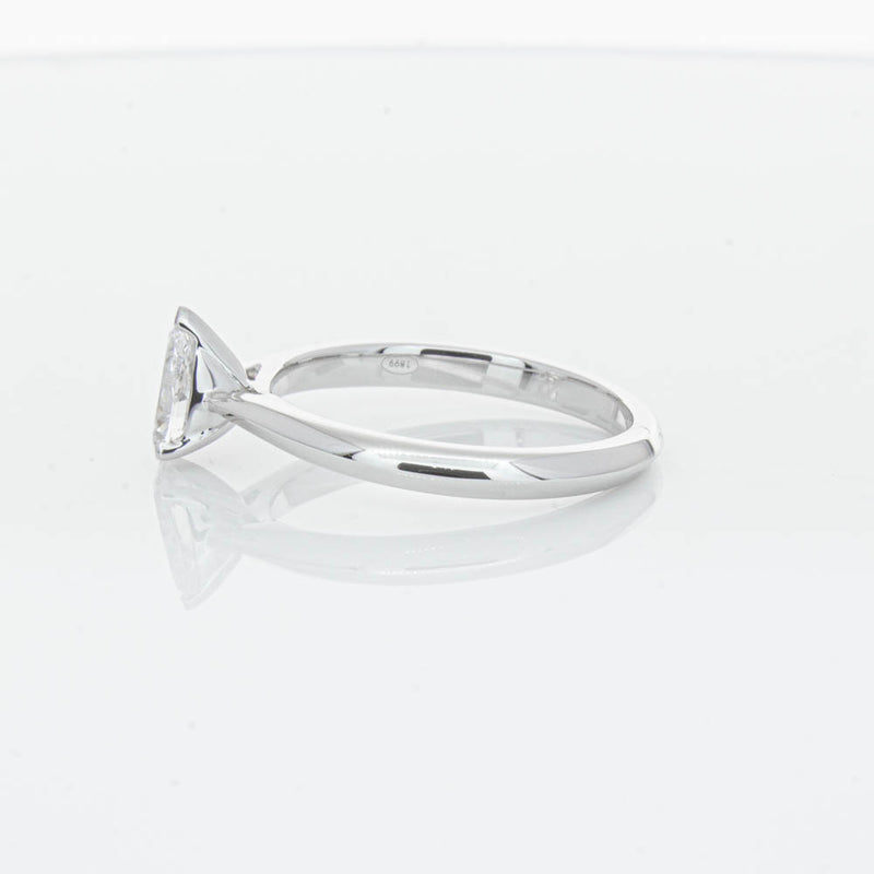 18ct White Gold .52ct Pear Cut Diamond Venetian Ring-Ring-Walker & Hall