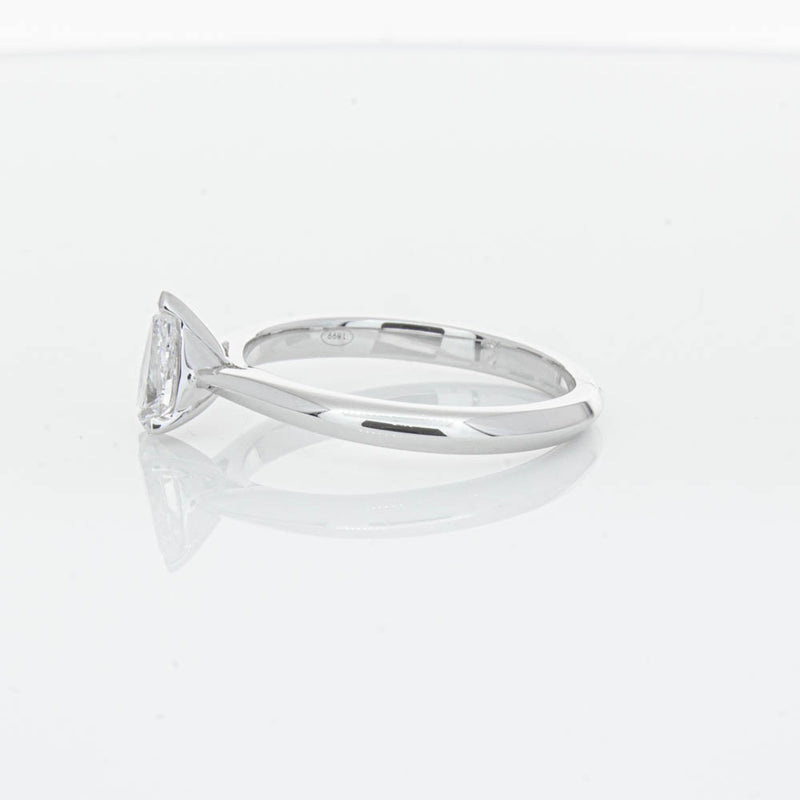 18ct White Gold .52ct Pear Cut Diamond Venetian Ring-Ring-Walker & Hall