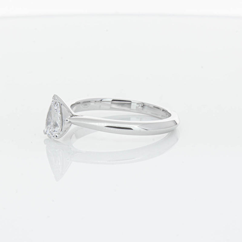 18ct White Gold .52ct Pear Cut Diamond Venetian Ring-Ring-Walker & Hall