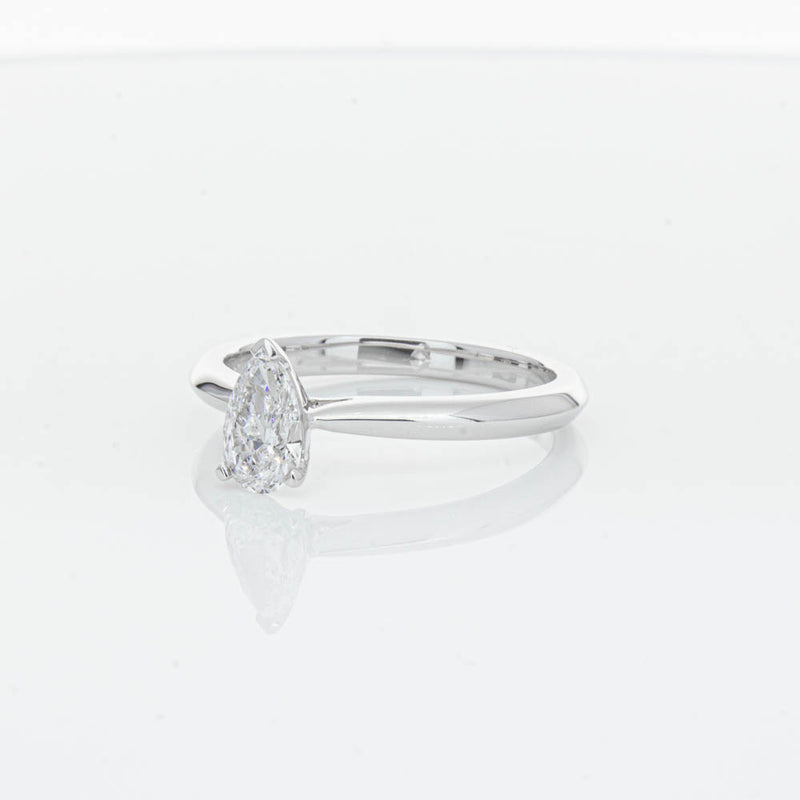 18ct White Gold .52ct Pear Cut Diamond Venetian Ring-Ring-Walker & Hall
