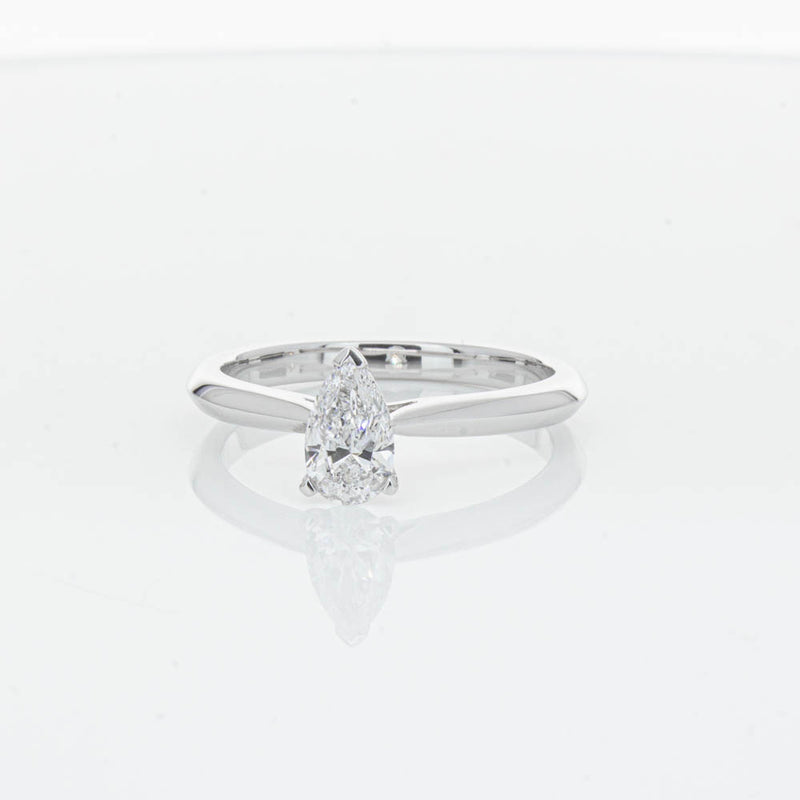 18ct White Gold .52ct Pear Cut Diamond Venetian Ring-Ring-Walker & Hall
