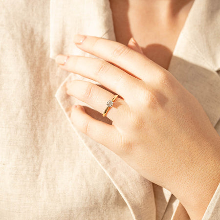 18ct Yellow Gold .40ct Diamond Venetian Ring-Ring-Walker & Hall