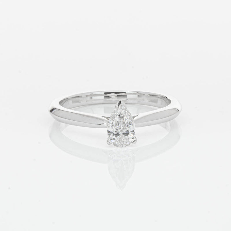 18ct White Gold .40ct Pear Cut Diamond Venetian Ring-Ring-Walker & Hall