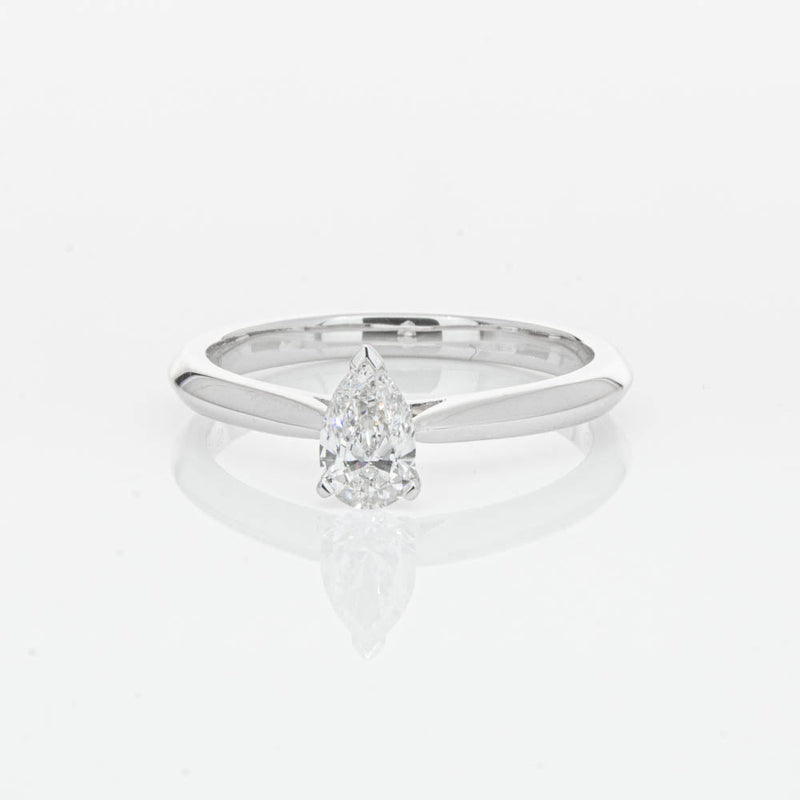 18ct White Gold .40ct Pear Cut Diamond Venetian Ring-Ring-Walker & Hall