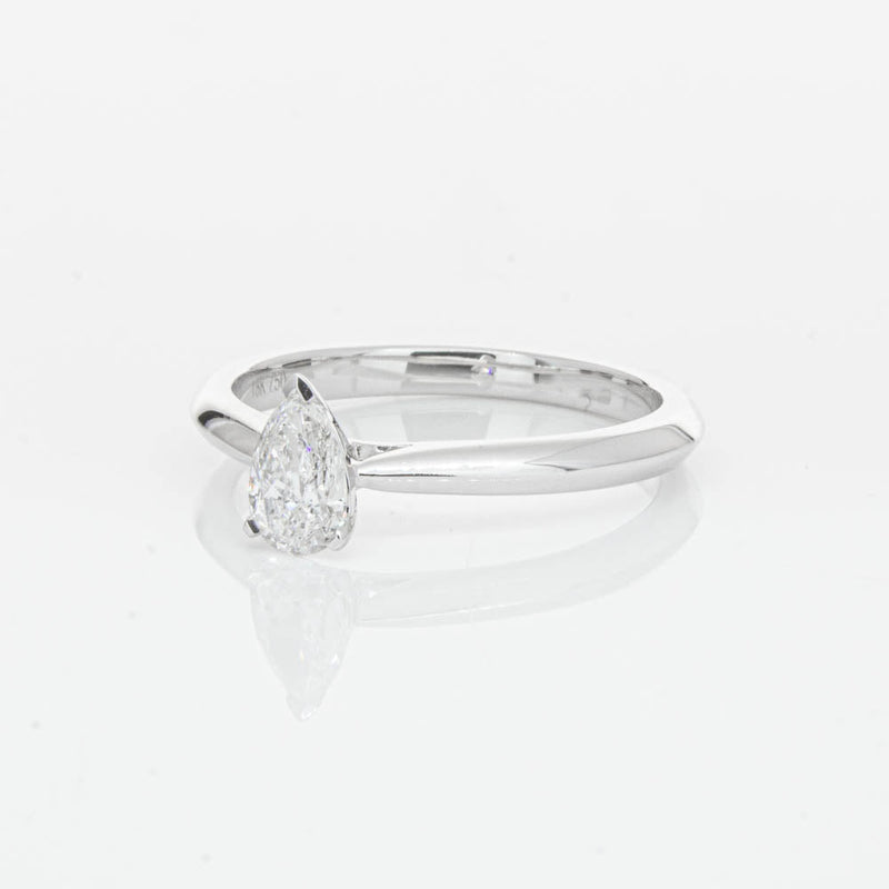 18ct White Gold .40ct Pear Cut Diamond Venetian Ring-Ring-Walker & Hall